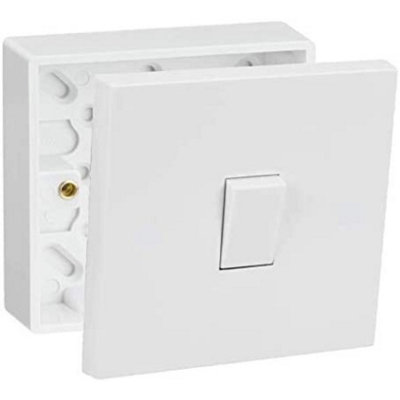 10A Single One Gang Two Way Light Switch & Premium Single Surface Mount 25mm Pattress Box 1 Gang Set Price Comparisons | Compare The Build