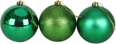 10cm/3Pcs Christmas Baubles Shatterproof Dark Green
