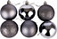 10cm/3Pcs Christmas Baubles Shatterproof Dark Grey,Tree Decorations