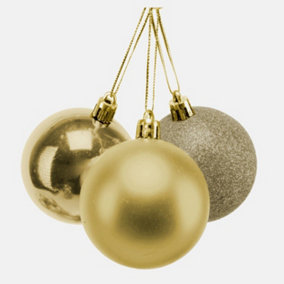 10cm/3Pcs Christmas Baubles Shatterproof Gold,Tree Decorations