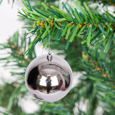 10cm/3Pcs Christmas Baubles Shatterproof Mid Grey - 3