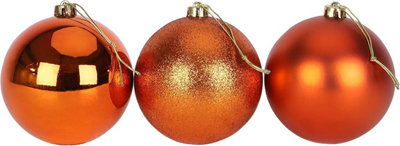 10cm/3Pcs Christmas Baubles Shatterproof Rose Gold,Tree Decorations