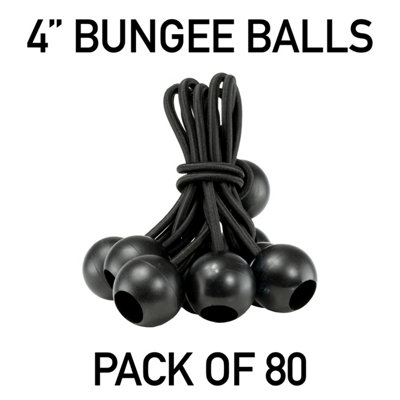 10cm (4") elasticated bungee ball/toggles/shock cord tie downfot tarps,camping covers PACK OF 50