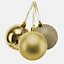 10cm/6Pcs Christmas Baubles Shatterproof Gold,Tree Decorations