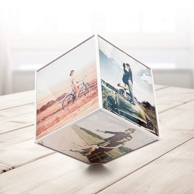 10cm Kube Multi-Picture Rotating Display Photo Frame Holder