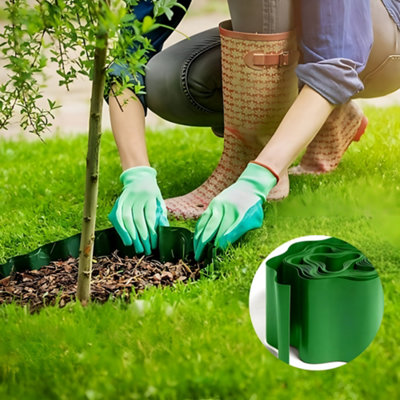 10cm x 9m Flexible Lawn Edging Border Roll PVC Garden Edging for Flower