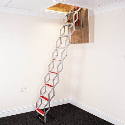 10ft (3.05m) Concertina Aluminium Loft Ladder | DIY at B&Q