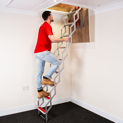 10ft (3.05m) Concertina Aluminium Loft Ladder