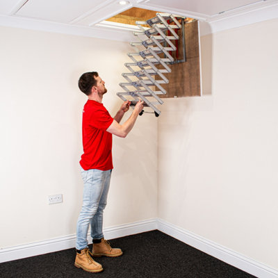 10ft (3.05m) Concertina Aluminium Loft Ladder - 3