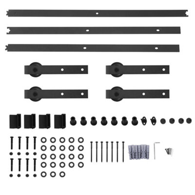 10FT Double Door Carbon Steel Barn Door Rail for Easy Splicing and Hanging
