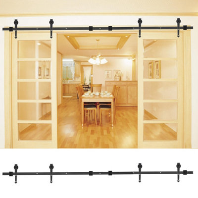 10FT Double Door Carbon Steel Barn Door Rail with Arrow Type Splicing ...