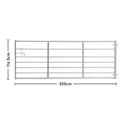 10ft Galvanized Metal Field Gate Farm Gate - 6