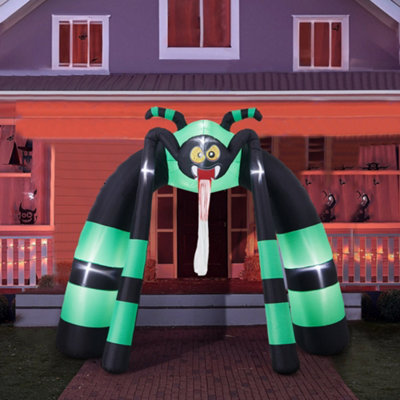 Araña Inflable Gigante De Halloween De 8 Pies Para Decoración Al Aire Libre Con Luz Mágica, Calabaza Cambiante De 7 Colores Con Sombrero De Bruja, Inflables Inflables Inflables Para Decoración De