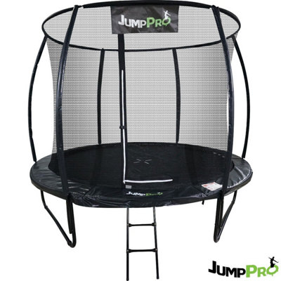 10ft JumpPRO™ Xcel Black Round Trampoline with Enclosure