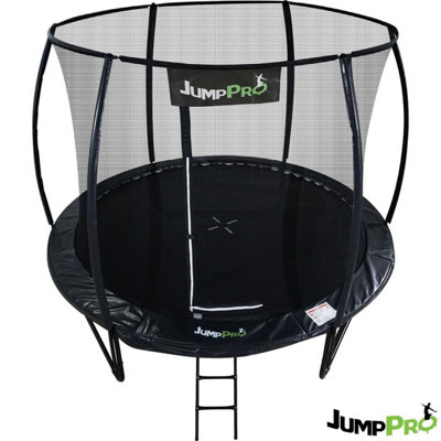 10ft JumpPRO™ Xcel Black Round Trampoline with Enclosure
