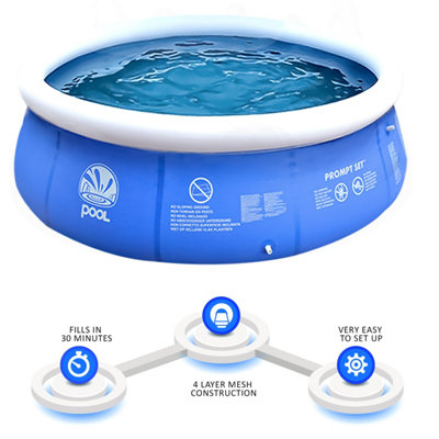 10ft Large Inflatable Family Swimming Pool Outdoor Garden Kids Paddling Pool