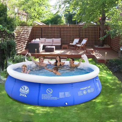 10ft Large Inflatable Family Swimming Pool Outdoor Garden Kids Paddling Pool