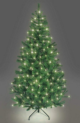 10FT Prelit Green Alaskan Pine Christmas Tree Warm White LEDs