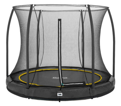 10ft Salta Black Comfort Edition InGround Round Trampoline with Enclosure