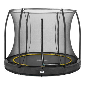 10ft Salta Black Comfort Edition InGround Round Trampoline with Enclosure