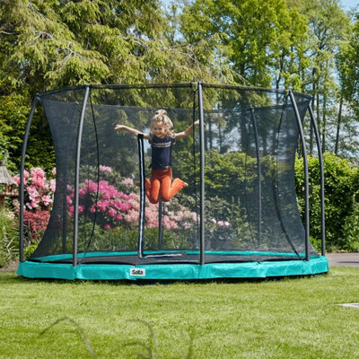 10ft Salta Green Comfort Edition InGround Round Trampoline with Enclosure - 3