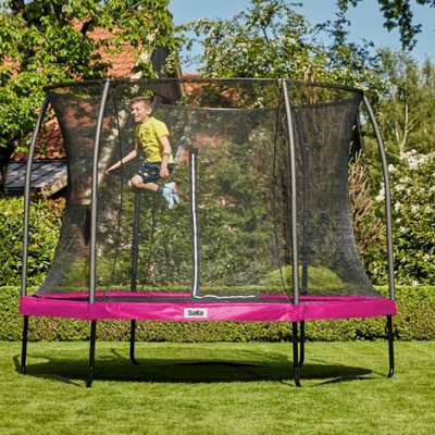10ft Salta Pink Round Comfort Edition Trampoline with Enclosure