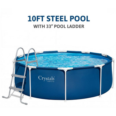10ft Steel Frame Pool Outdoor Garden Swimming Pool with Ladder