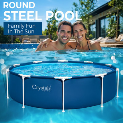 10ft Steel Frame Pool Outdoor Garden Swimming Pool with Ladder