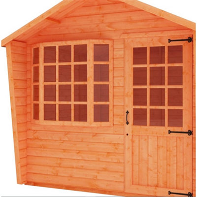 10ft x 10ft (2.95m x 2.95m) Wooden Bay Window Tongue and Groove APEX Summerhouse (12mm T&G Floor + Roof) (10 x 10) (10x10)