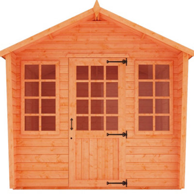 10ft x 10ft (2.95m x 2.95m) Wooden Chalet Tongue and Groove APEX Summerhouse (12mm T&G Floor + Roof) (10 x 10)(10x10)