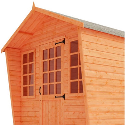 10ft x 10ft (2.95m x 2.95m) Wooden Chalet Tongue and Groove APEX Summerhouse (12mm T&G Floor + Roof) (10 x 10)(10x10)