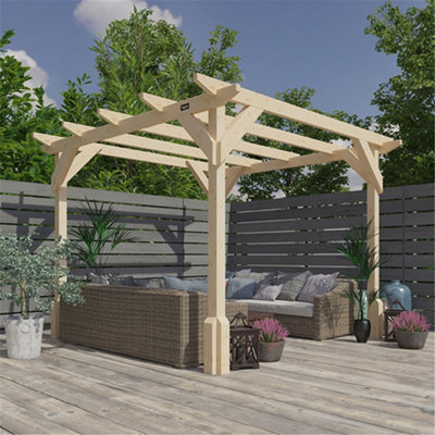 10ft x 10ft (2950mm x 2950mm) Horsforth Billings Garden Pergola - 3