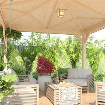 10ft x 10ft (2950mm x 2950mm) Horsforth Billings Garden Roofed Pergola - 4