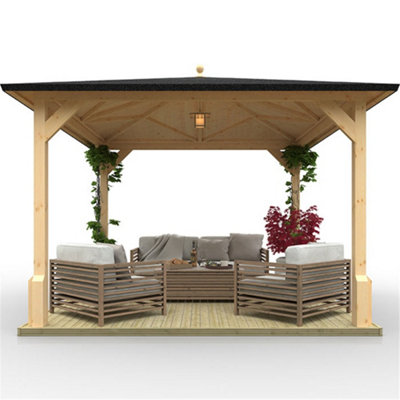 10ft x 10ft (2950mm x 2950mm) Horsforth Billings Garden Roofed Pergola - 6