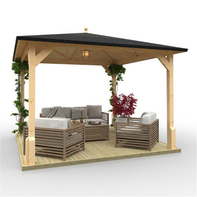 10ft x 10ft (2950mm x 2950mm) Horsforth Billings Garden Roofed Pergola - 8