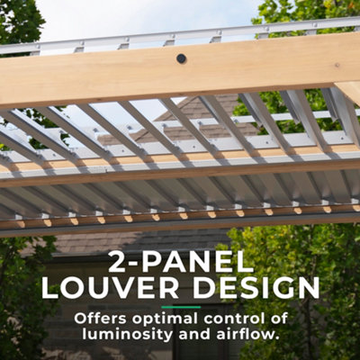 10ft x 12ft Meridian Wood Room with Louvered Roof - 4