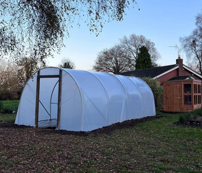 10ft x 18ft Straight Sided Polytunnel Kit, Heavy Duty Professional Greenhouse