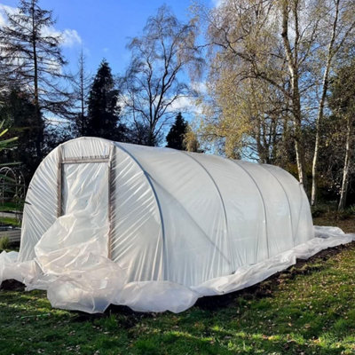 10ft x 18ft Straight Sided Polytunnel Kit, Heavy Duty Professional Greenhouse