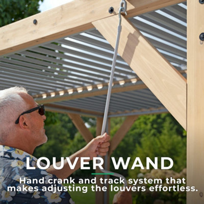 10ft x 20ft Meridian Wood Room with Louvered Roof - 4