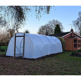 10ft x 48ft Straight Sided Polytunnel Kit, Heavy Duty Professional Greenhouse