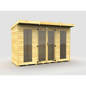 10ft x 4ft Pent Summer House (Full Height Window) - Wood - L 118 x W 302 x H 201 cm