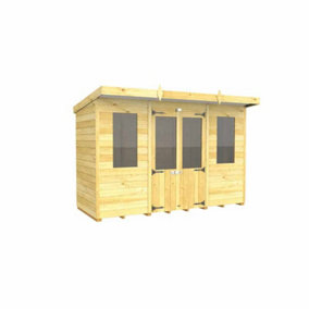 10ft x 4ft Pent Summer House - Wood - L 118 x W 302 x H 201 cm