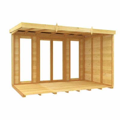 10ft x 5ft Pent Summer House (Full Height Window) - Wood - L 147 x W 302 x H 201 cm