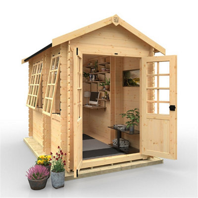 10ft x 6ft (2900mm x 1750mm) Horsforth "The Burlington" 19mm Log Cabin with 3 Windows