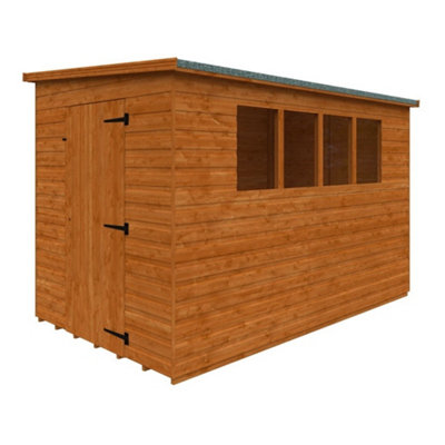 10ft x 6ft (2950mm x 1750mm) Horsforth Shiplap Lean-to Pent Shed with 4 ...