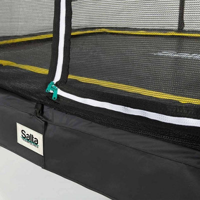 10ft x 7ft Salta Black Comfort Edition Rectangular Trampoline with Enclosure