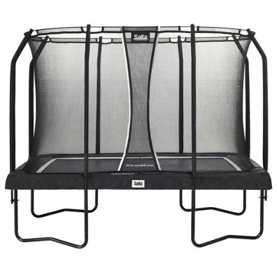 10ft x 7ft Salta Black Premium Rectangular Trampoline with Enclosure