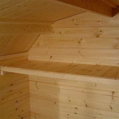 10ft x 8ft (2.95m x 2.35m) Neo Barn 28mm Wooden Log Cabin (19mm Tongue and Groove Floor and Roof) (10 x 8) (10x8) - 4