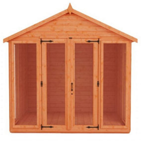10ft x 8ft (2.95m x 2.35m) Wooden Full Pane Tongue and Groove APEX Summerhouse (12mm T&G Floor + Roof) (10 x 8) (10x8)