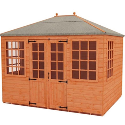 10ft x 8ft (2.95m x 2.95m) Wooden Blue Bell Tongue and Groove APEX Summerhouse (12mm T&G Floor + Roof) (10 x 8) (10x8) - 4